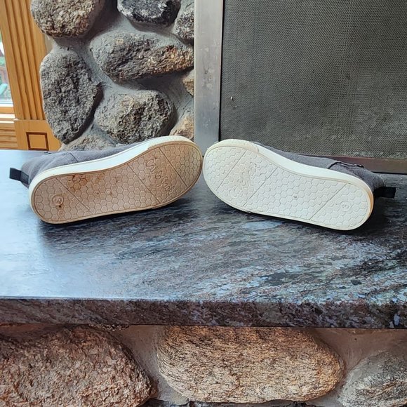 Cat & Jack Gray Canvas High-Top Sneakers Size 3 - Picture 14 of 16